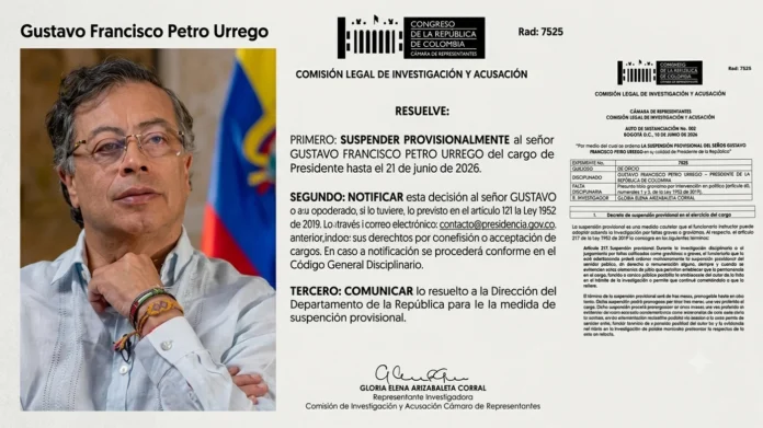 suspensión provisional de Petro