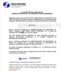 Melquisedec Torres - Documento oficial